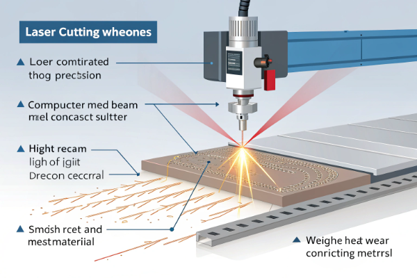 Detailed view of a perfectly smooth edge on a laser-cut metal part